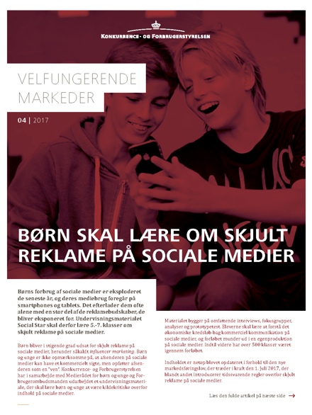 Børn skal lære om skjult reklame på sociale medier